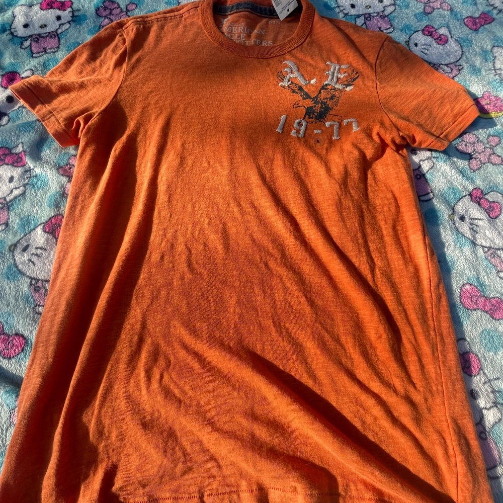 American Eagle Outfitters Orange Graphic Tee